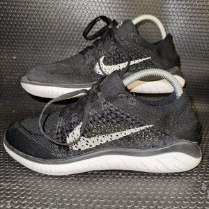 Nike Free Rn Flyknit Black Running Athletic Lightweight  Shoes Womens Size 8.5